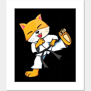 Cute Karate Fighting Fox/Wolf Animal Posters and Art